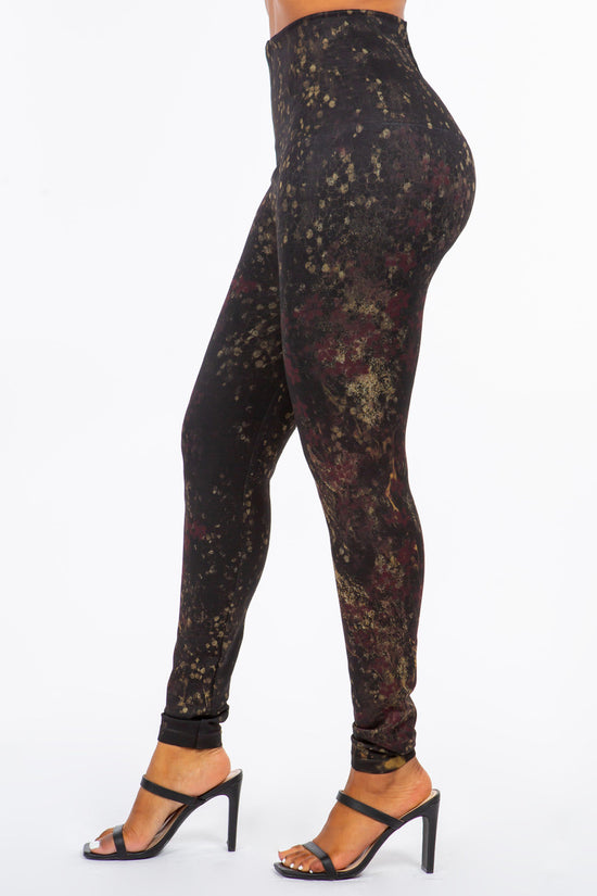 Load image into Gallery viewer, B4292FC High Waist Sublimation Full Length Burgundy Print Legging
