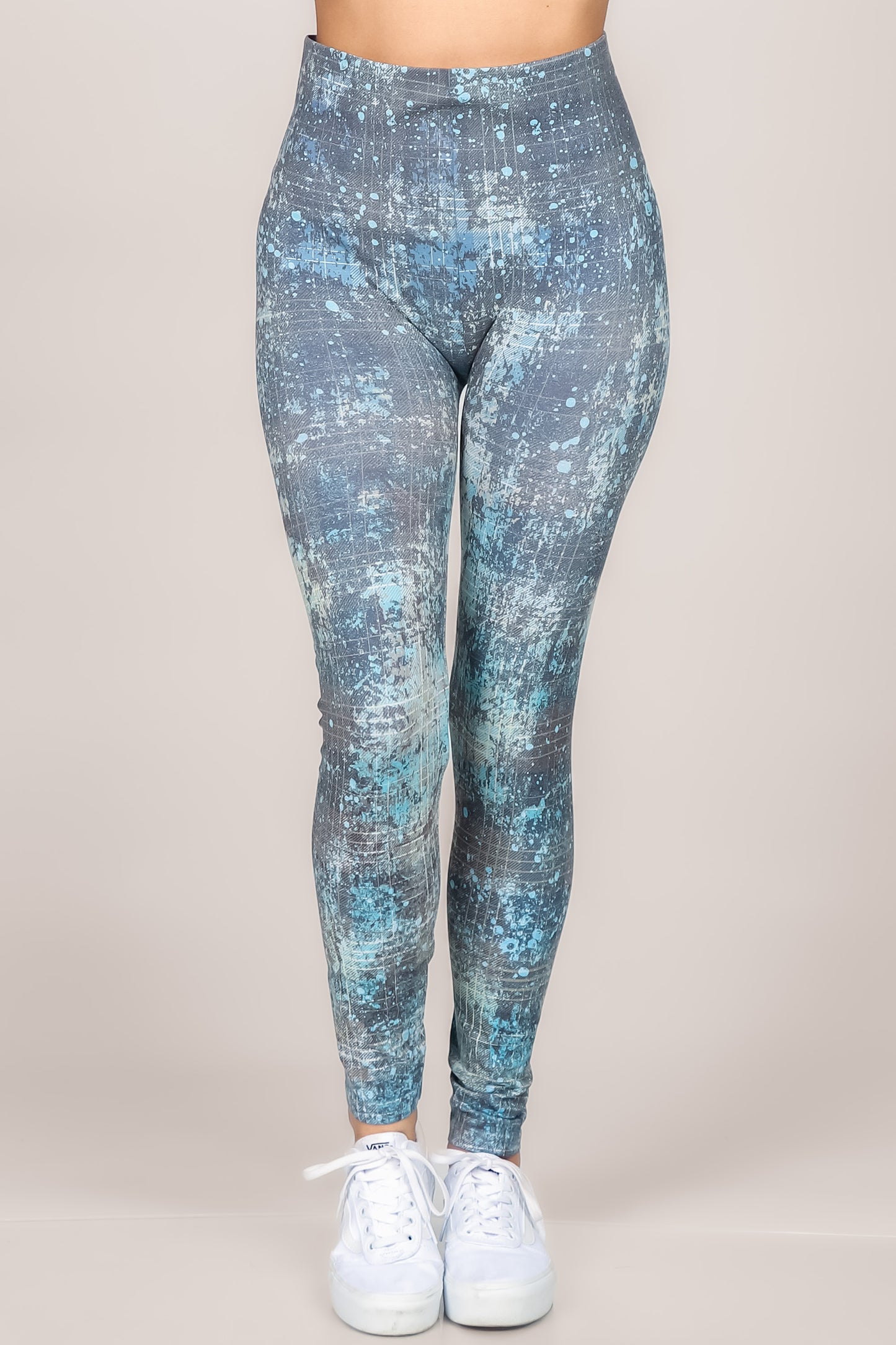 High Waist Blue Dye Stained Legging