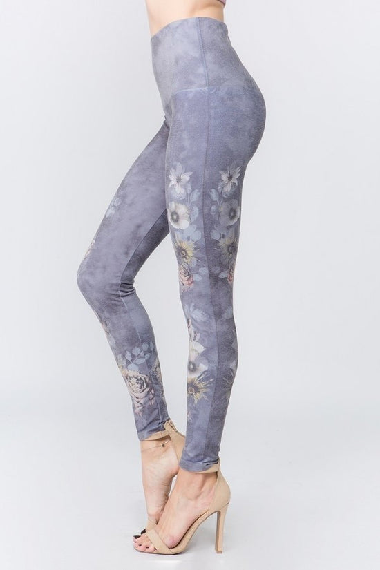 Floral Paradise High Waist Legging In Airy Blue • Impressions Online  Boutique
