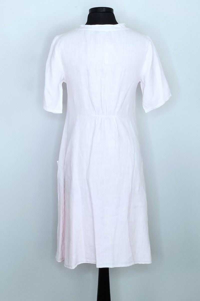 Short Sleeve V-Neck Dress - Blush