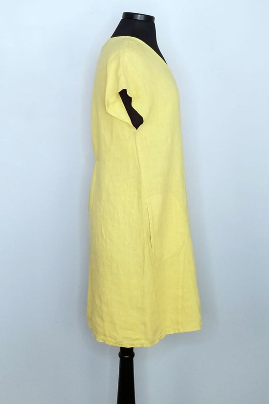 C44842HON Short Dress with Side Pockets - Honey
