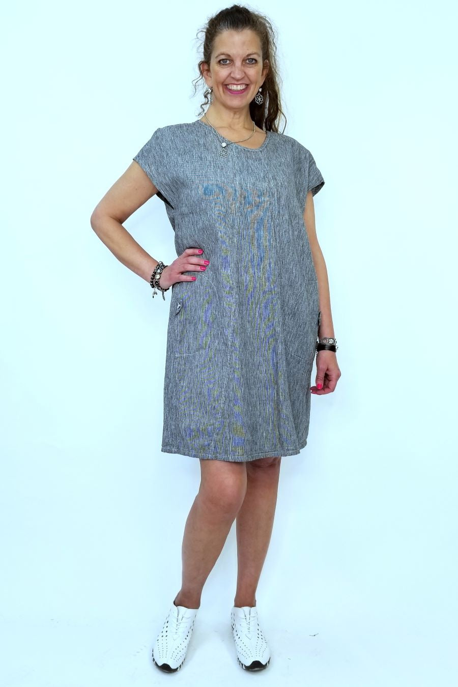 C44937 Dohlman Sleeve Dress with Side Pockets