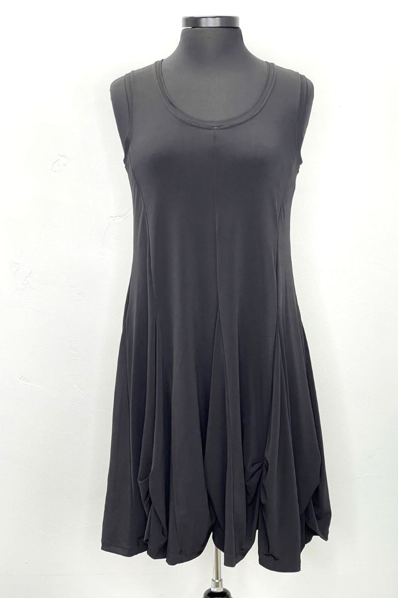 Black Sleeveless Pull Over Bubble Dress