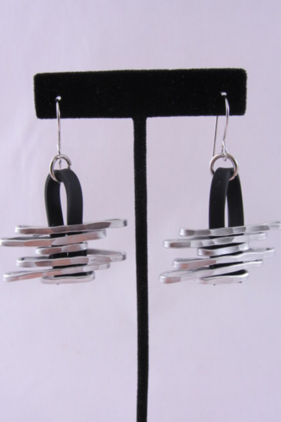 Load image into Gallery viewer, ER241 Seismic Silver Earrings
