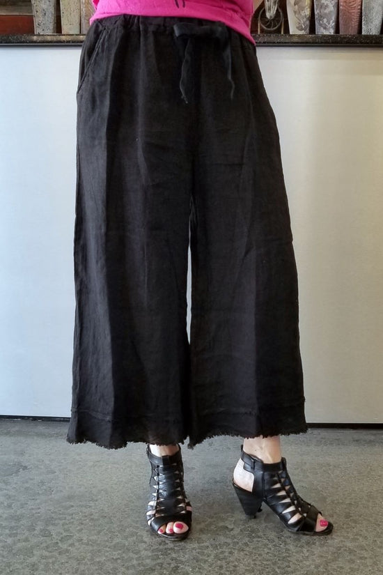 Fringe Linen Pant with Pockets