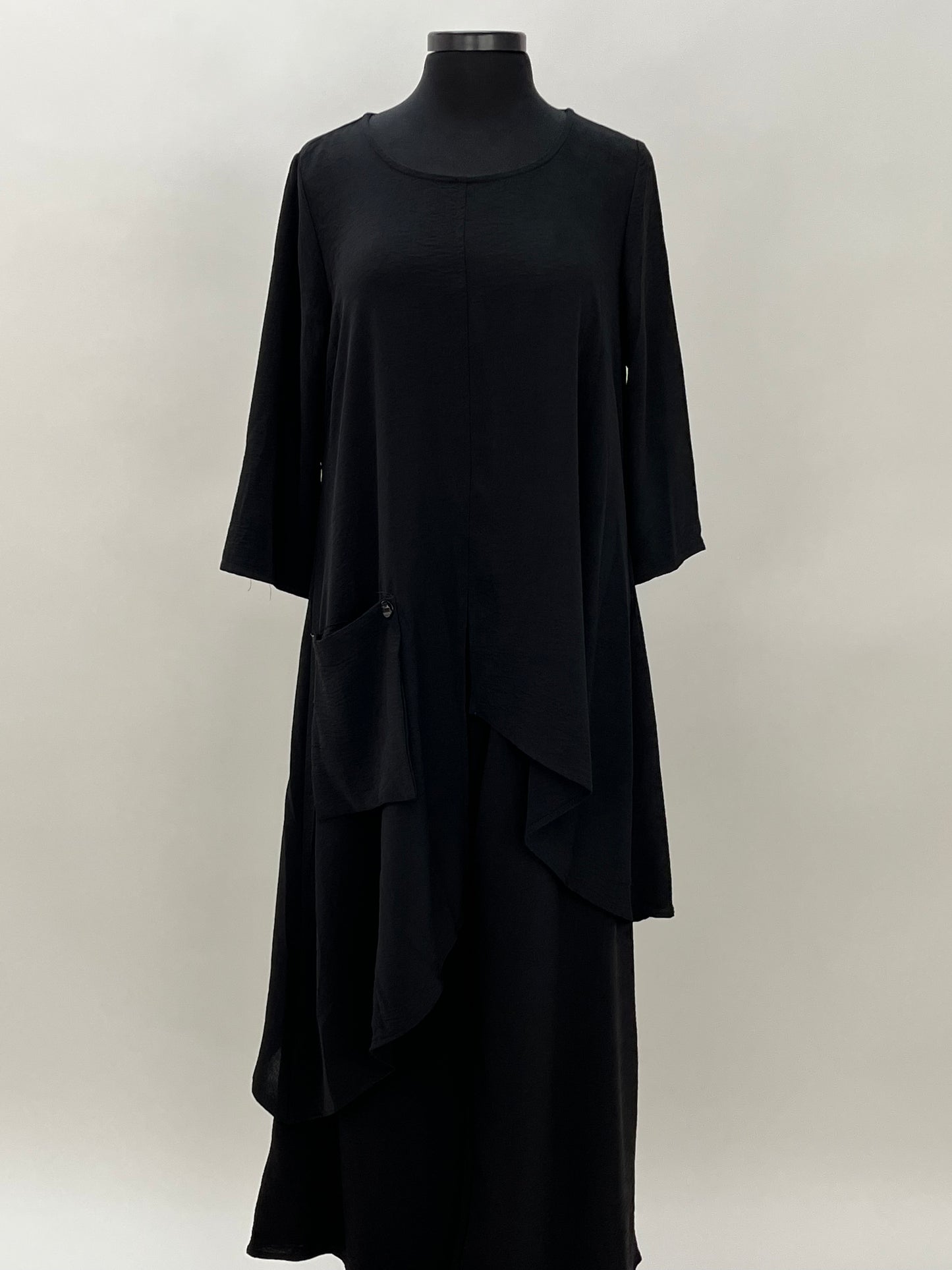 Elegant Burnout Tunic Dress - Black Twist Boutique Elegant Burnout Tunic Dress - Black Twist Boutique
