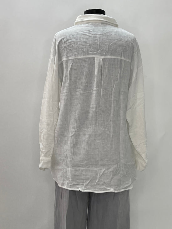 Load image into Gallery viewer, White Button Up Cotton Gauze Top
