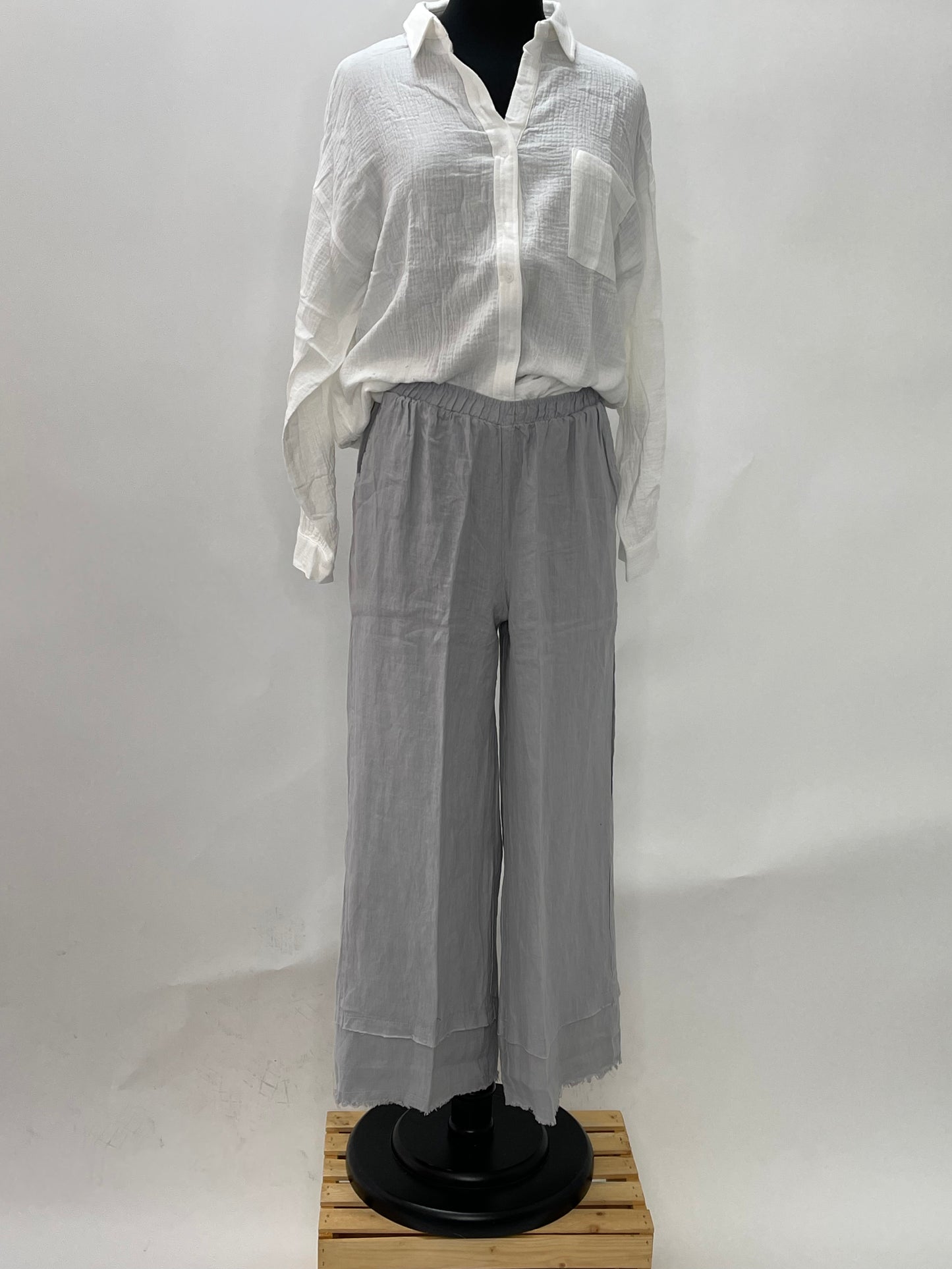 White Button Up Cotton Gauze Top