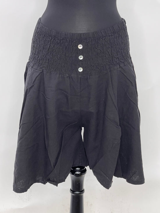 Black Linen Flowy Shorts