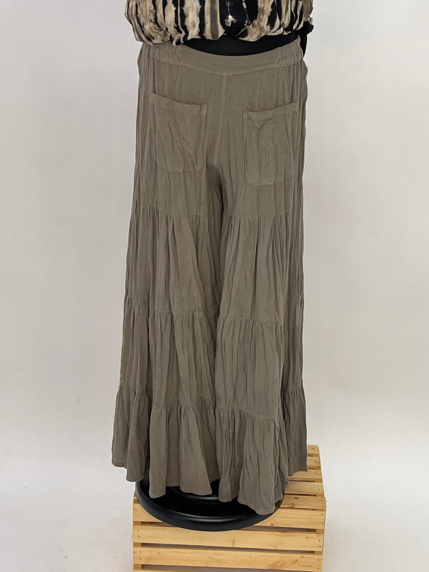 Olive Tiered Pants - One Size