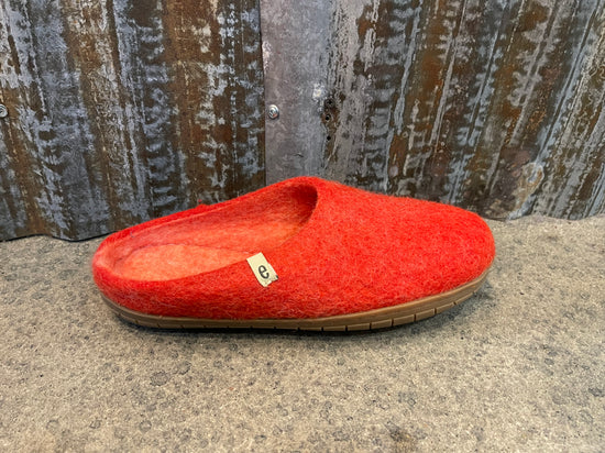 Rusty Red Slippers with Rubber Sole
