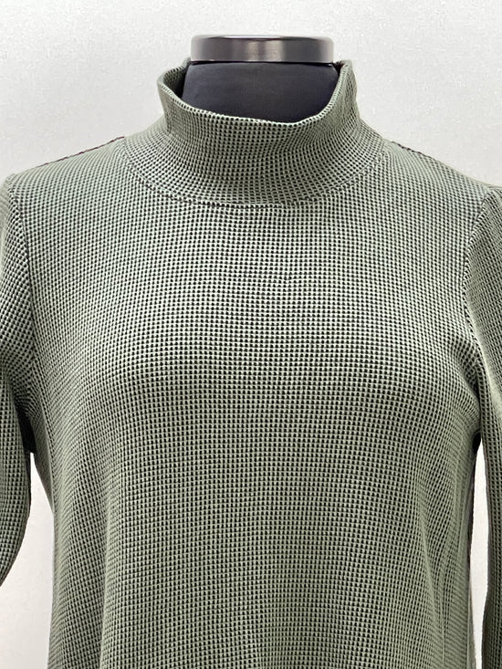 Fenini Waffle Tunic - Fir Green/Black