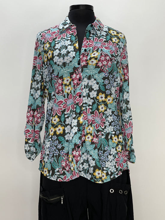 Load image into Gallery viewer, Floral Button Up Knit Top
