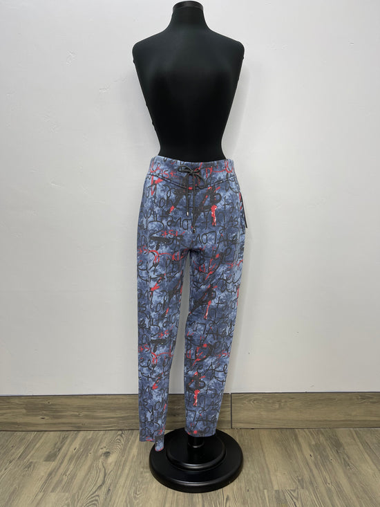 Blue Pattern Pants with Pockets - 28" Inseam