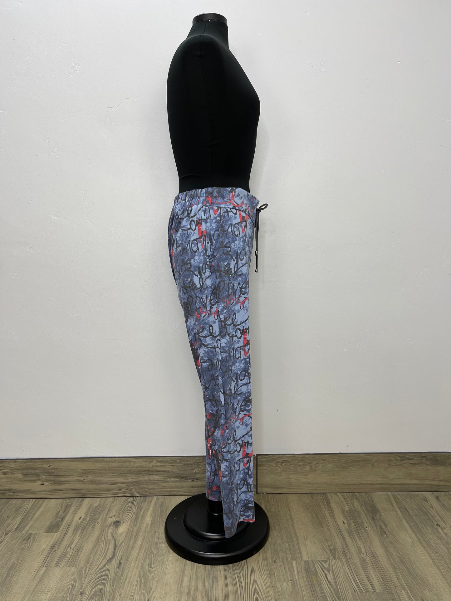 Blue Pattern Pants with Pockets - 28" Inseam