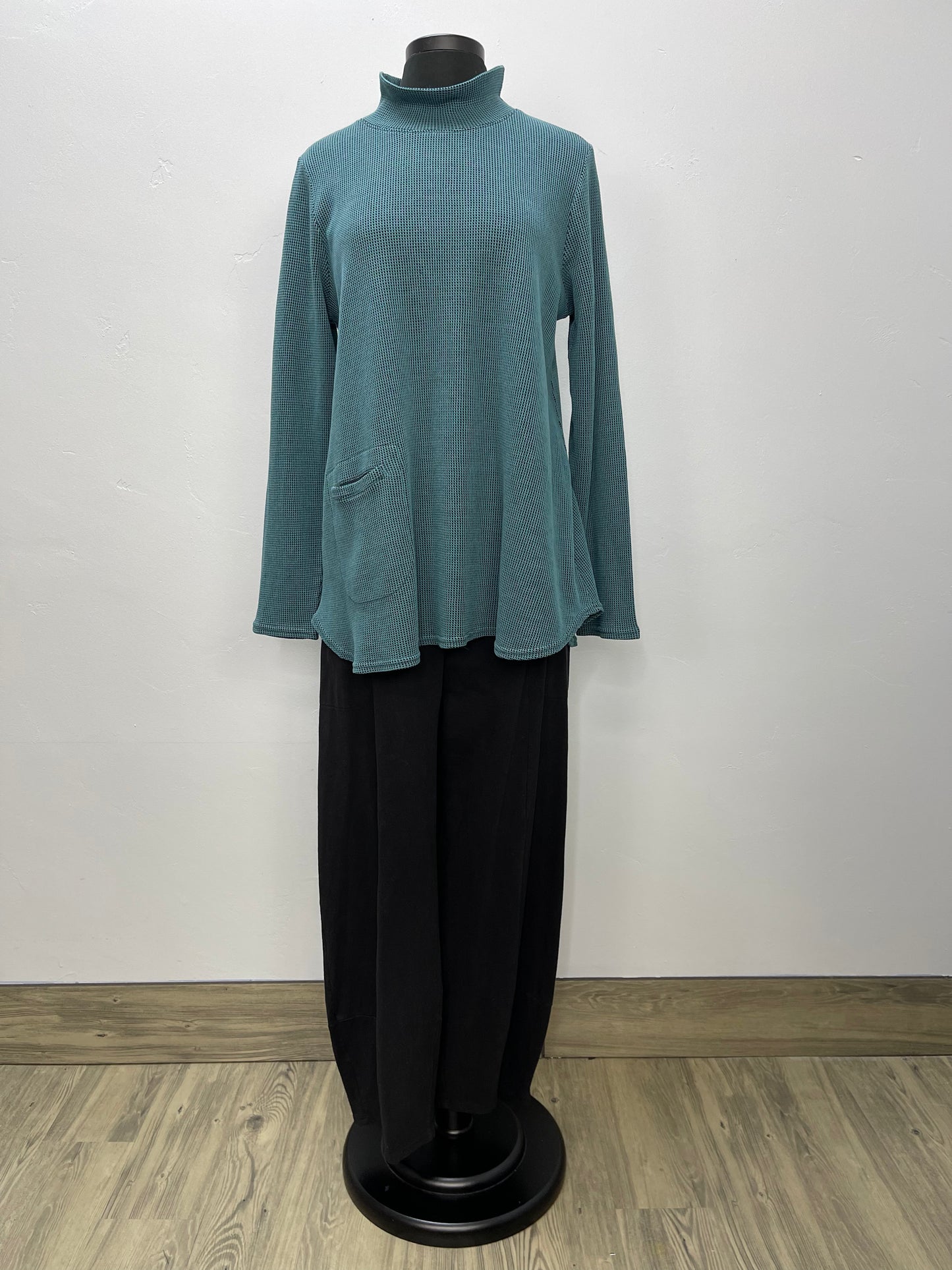 Seafoam Waffle Long Sleeve Tunic