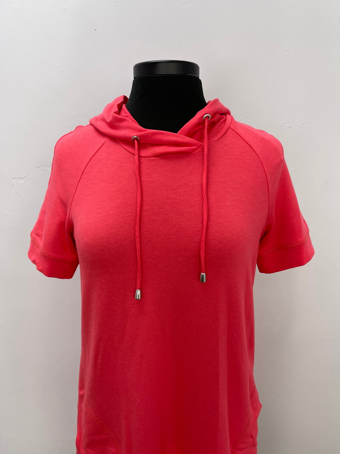 Coral Two Pocket Bamboo Dress with Hood