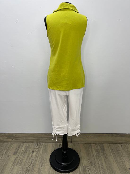 Load image into Gallery viewer, Lime Sleeveless Cowl Neck French Terry Top
