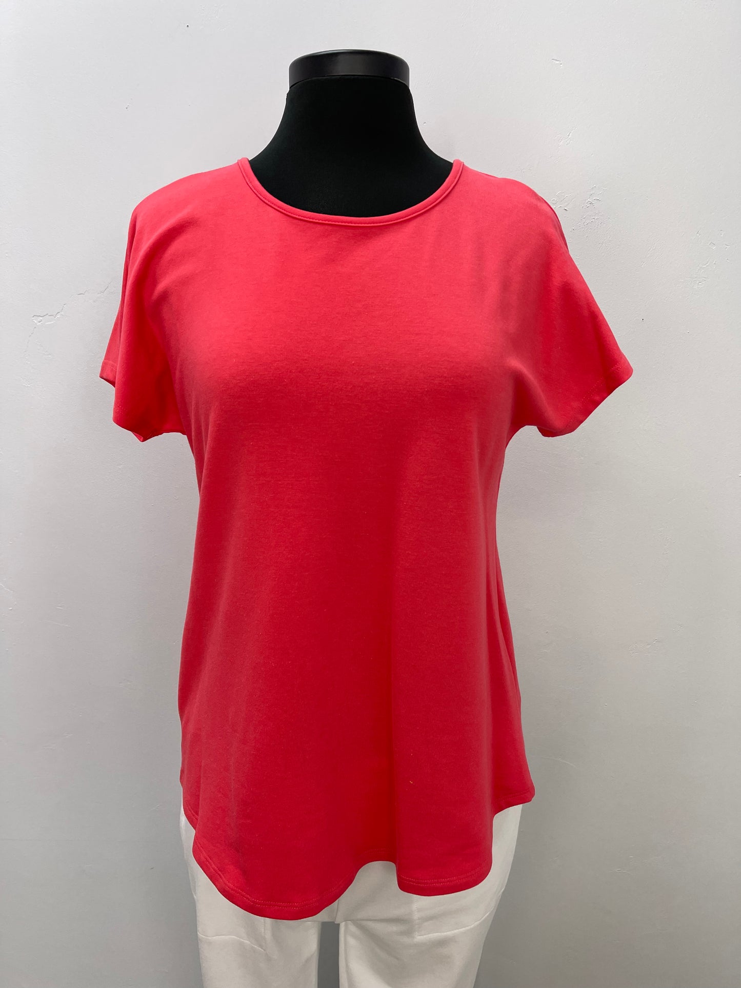 Coral Short Sleeve Bamboo French Terry Basic Tee