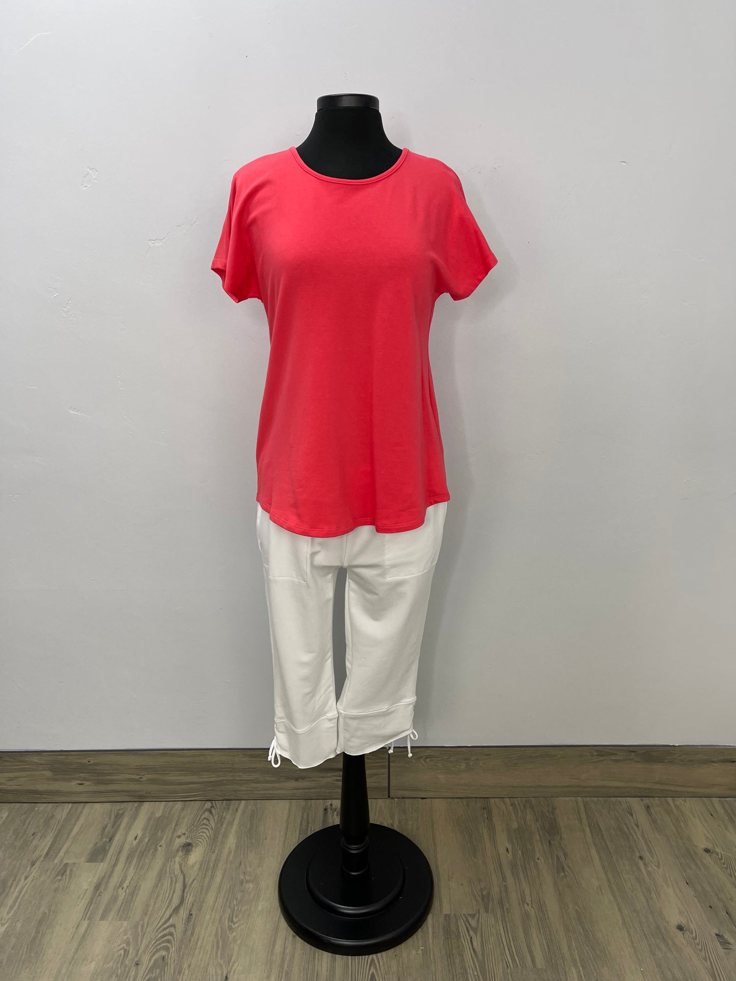Coral Short Sleeve Bamboo French Terry Basic Tee