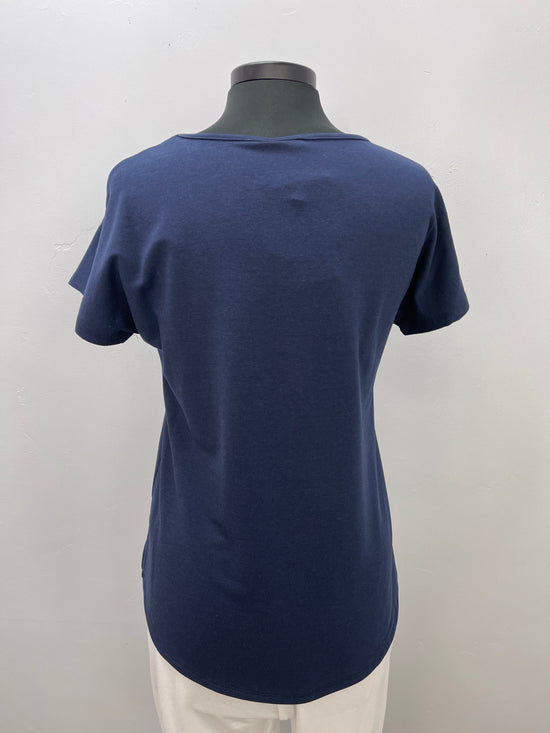 Load image into Gallery viewer, Navy Short Sleeve Bamboo French Terry Basic Tee
