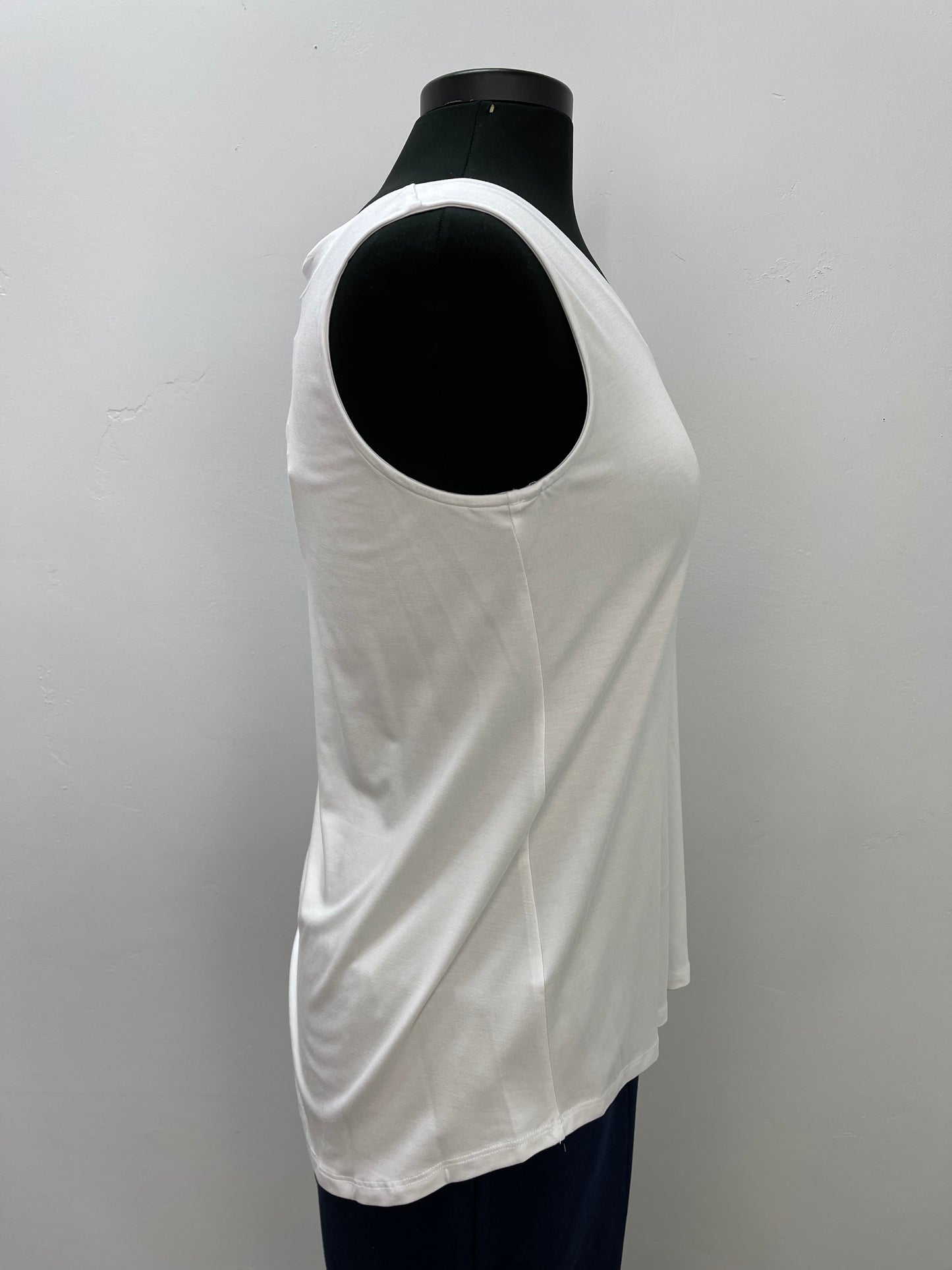 White Reversible Sleeveless V Neck Bamboo Tank