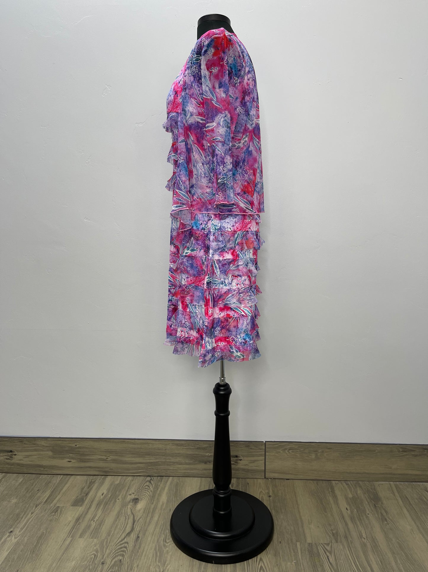Load image into Gallery viewer, Pink Pattern Mesh Bolero Jacket
