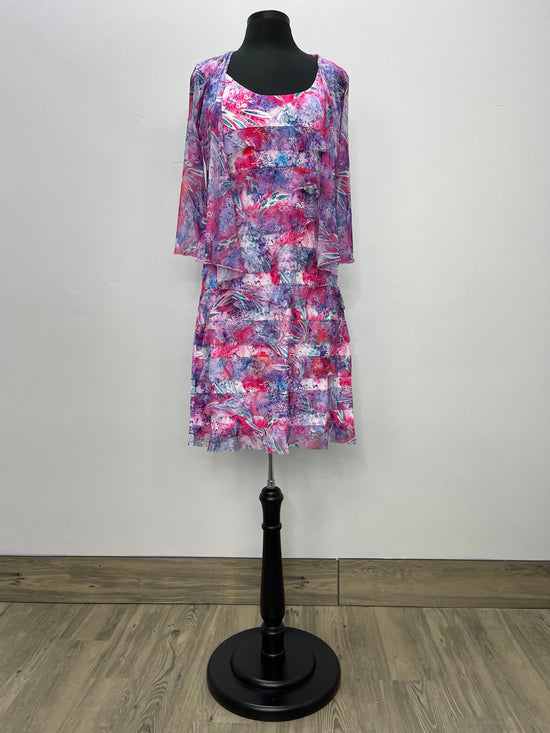 Load image into Gallery viewer, Pink Pattern Mesh Bolero Jacket
