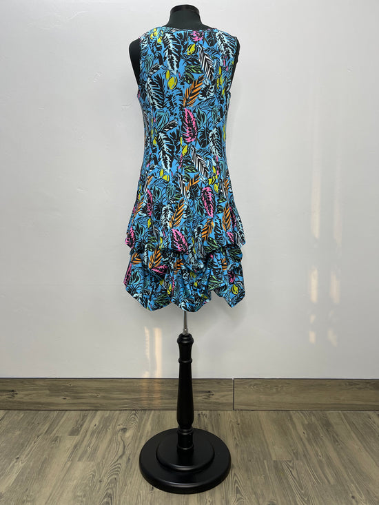 Load image into Gallery viewer, Blue Tropics Sleeveless Scoop Neck Bubble Dress
