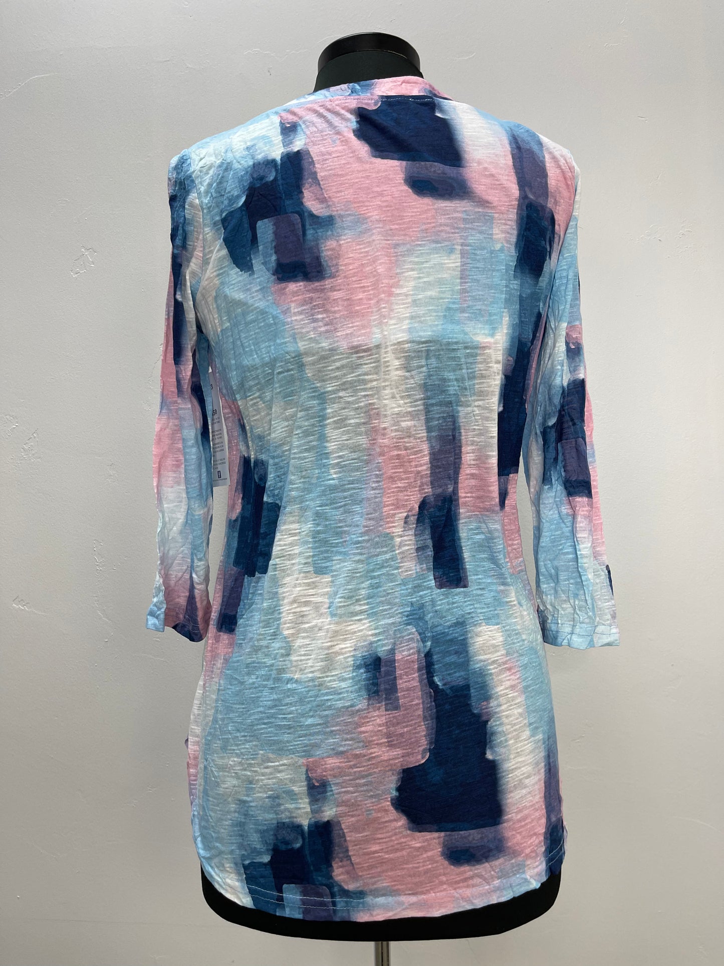 Blue/Pink Abstract Scoop Top