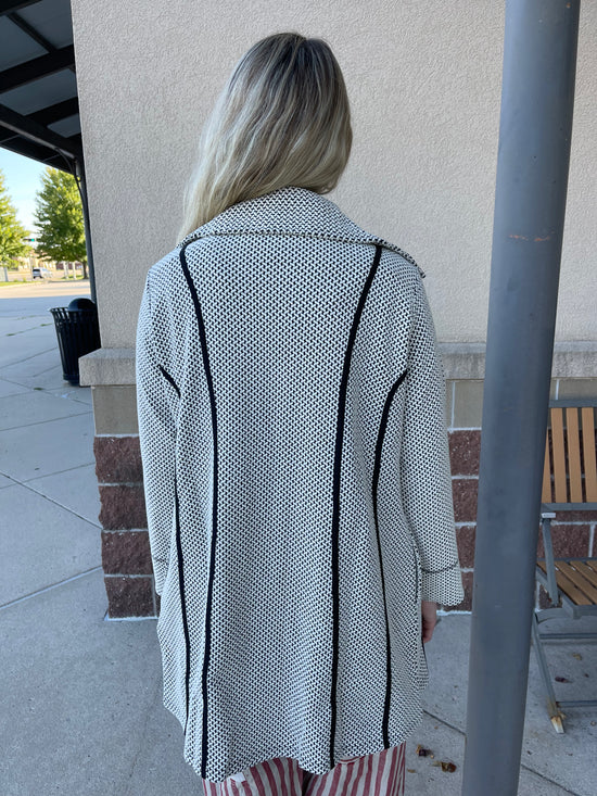 Mid Length Jacket Black/White