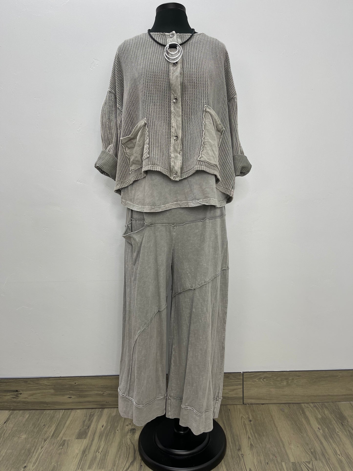 Almond Kolby Button Up Mesh Jacket