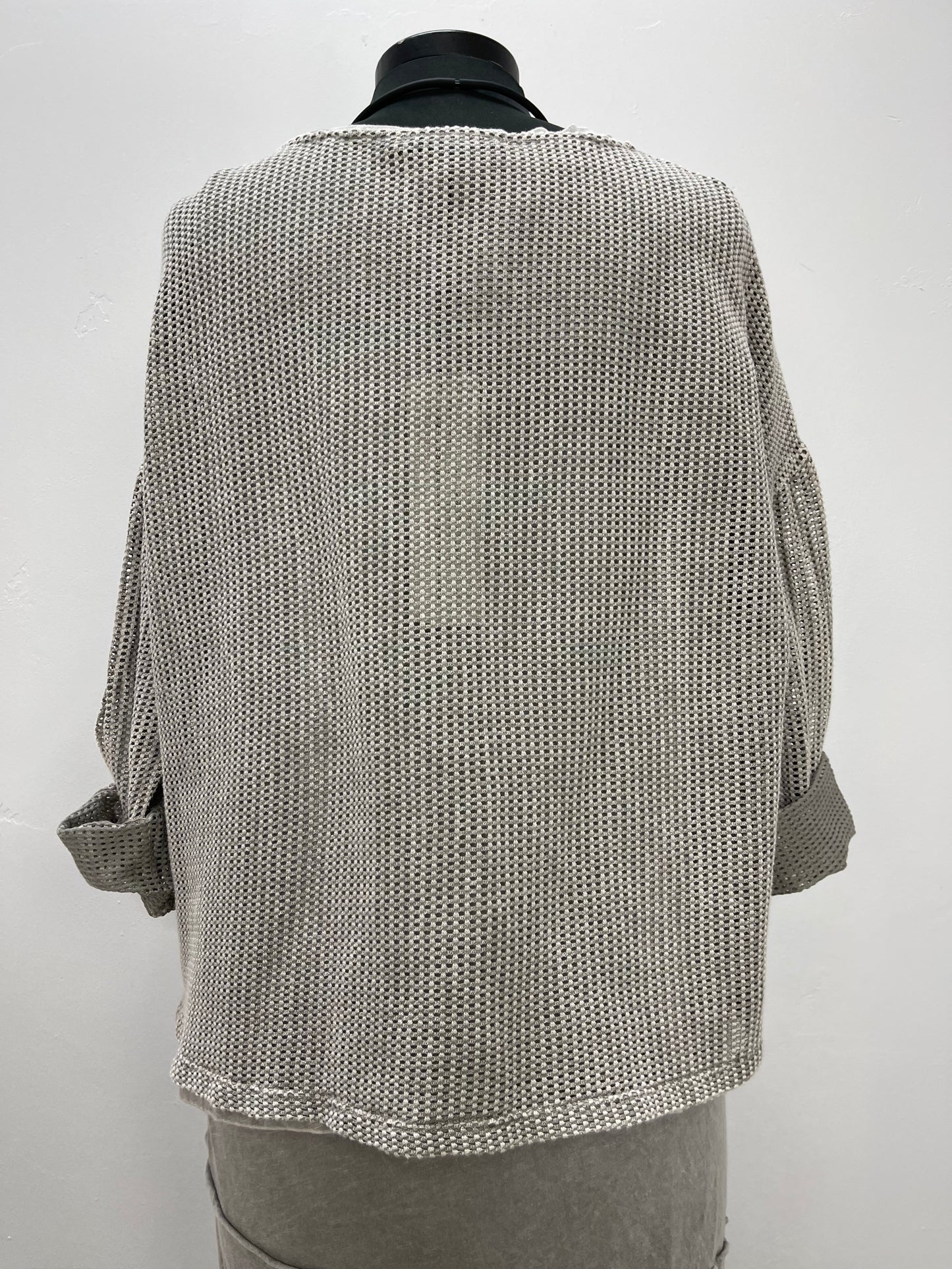 Almond Kolby Button Up Mesh Jacket