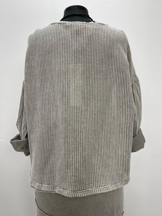Almond Kolby Button Up Mesh Jacket