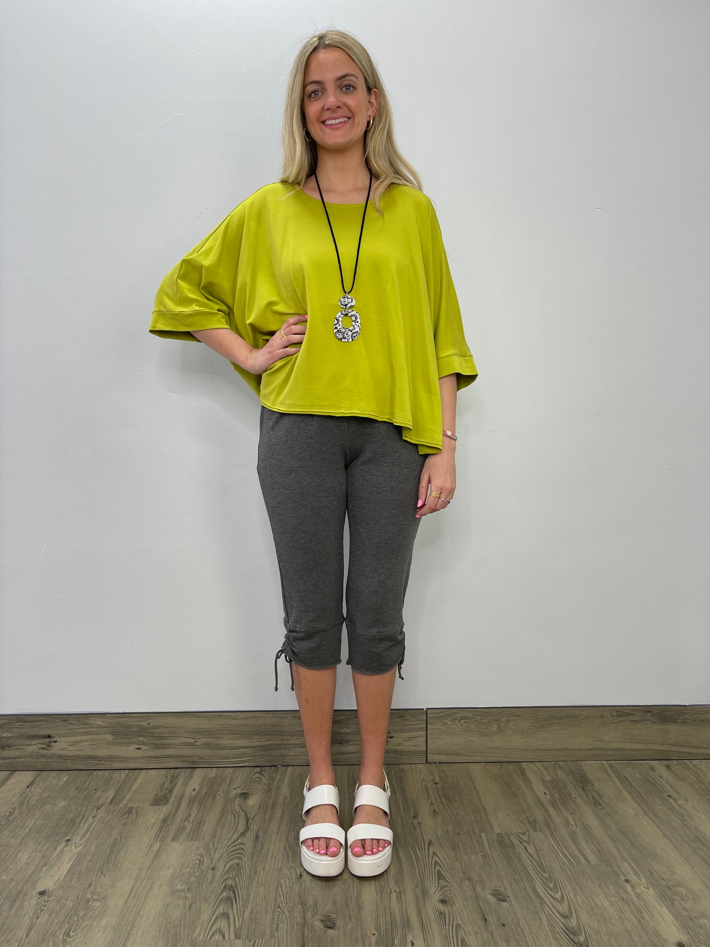 Lime Oversized Short Sleeve Top