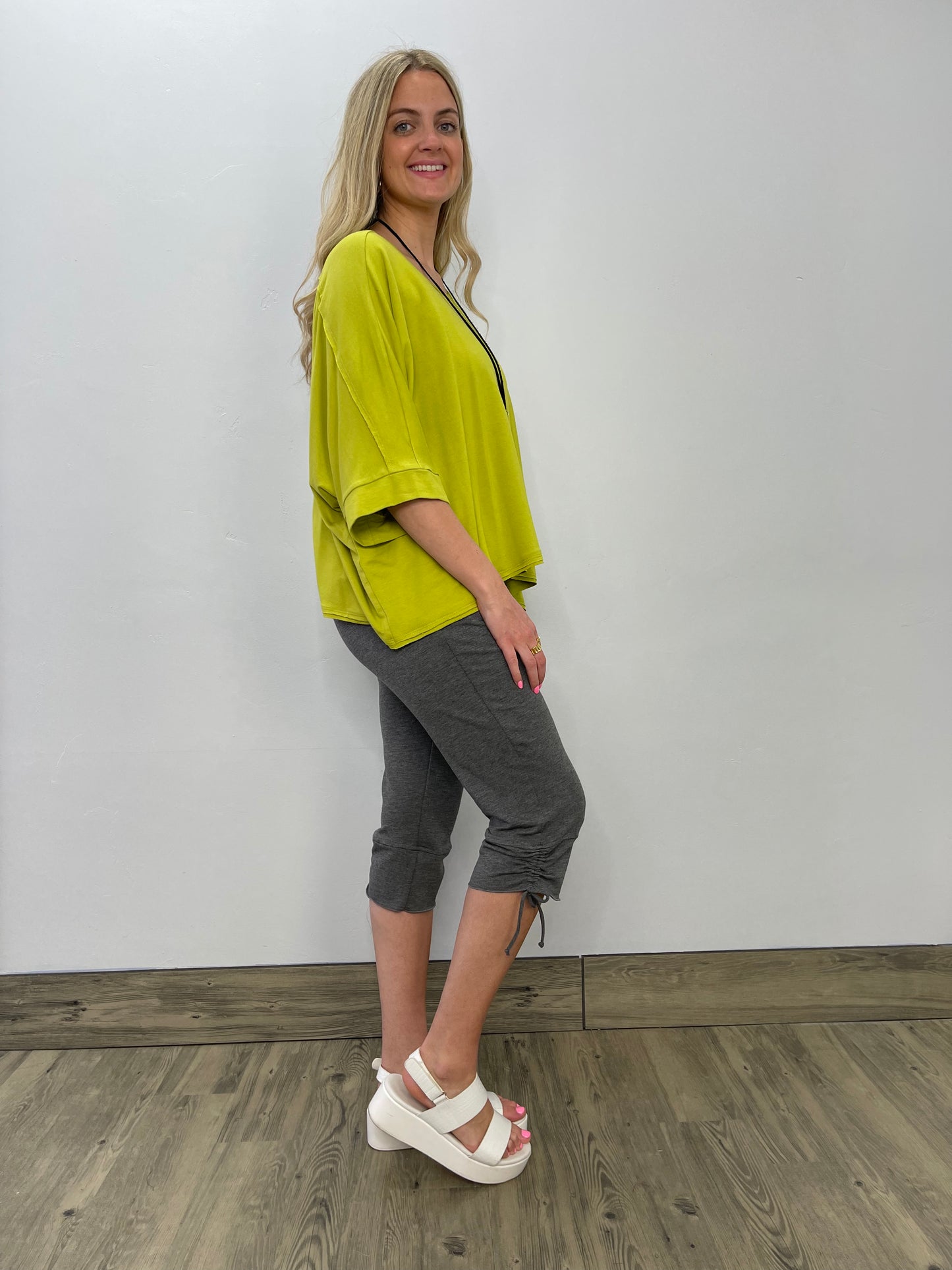 Lime Oversized Short Sleeve Top