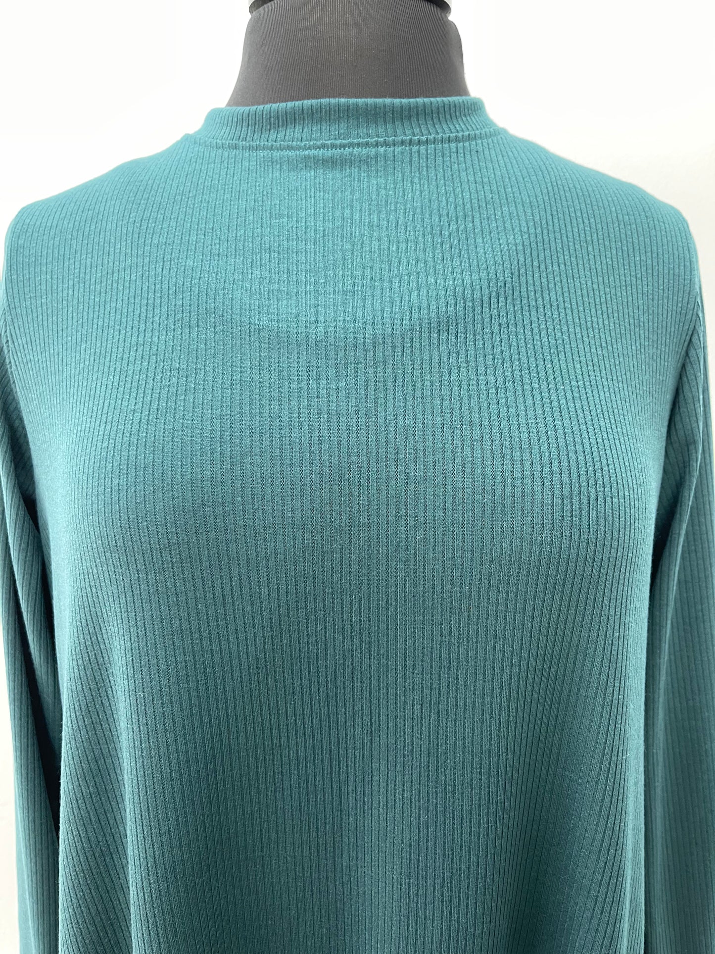 Long Sleeve Basic A-Line Tunic - Ribbed Deep Sea