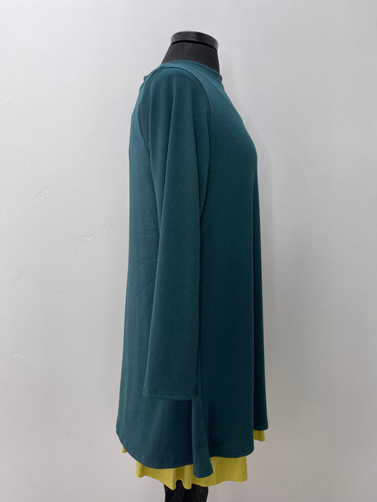 Load image into Gallery viewer, Long Sleeve Basic A-Line Tunic - Ribbed Deep Sea
