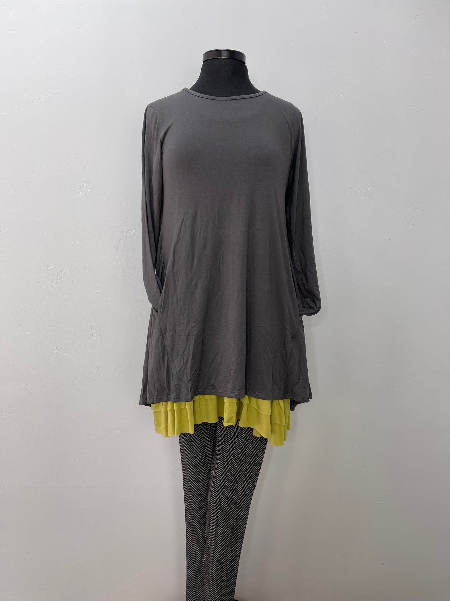 2AM Long Sleeves Tunic - Charcoal