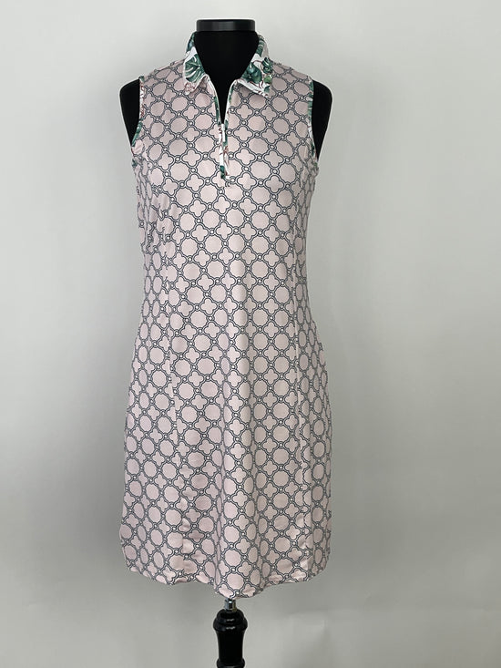 Sleeveless Dress with Zippered Collar - Millennial Pink