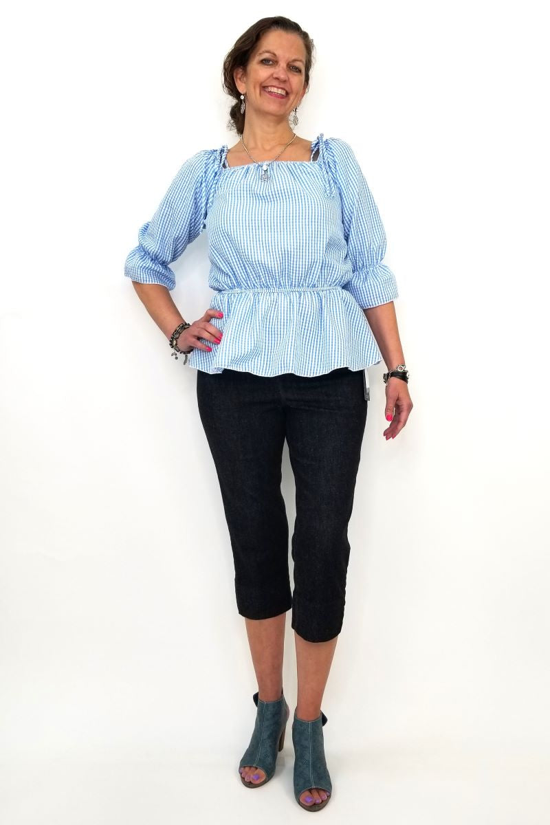 LMT2934NVY Navy Off the Shoulder Blouse