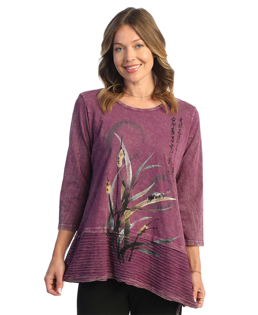 Pinball Mineral Washed Contrast Tunic - Plum