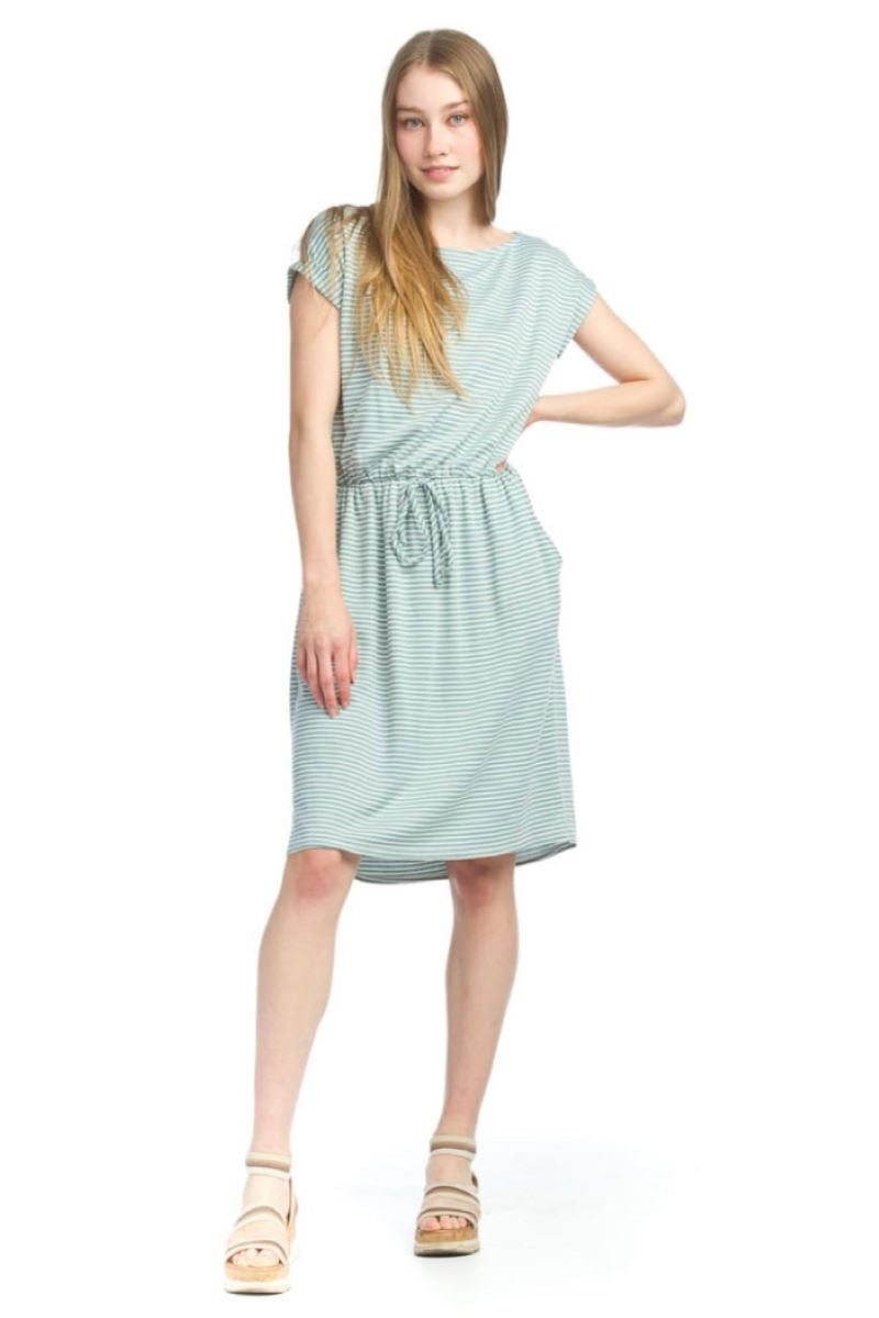 Knit Striped Dress - Mint