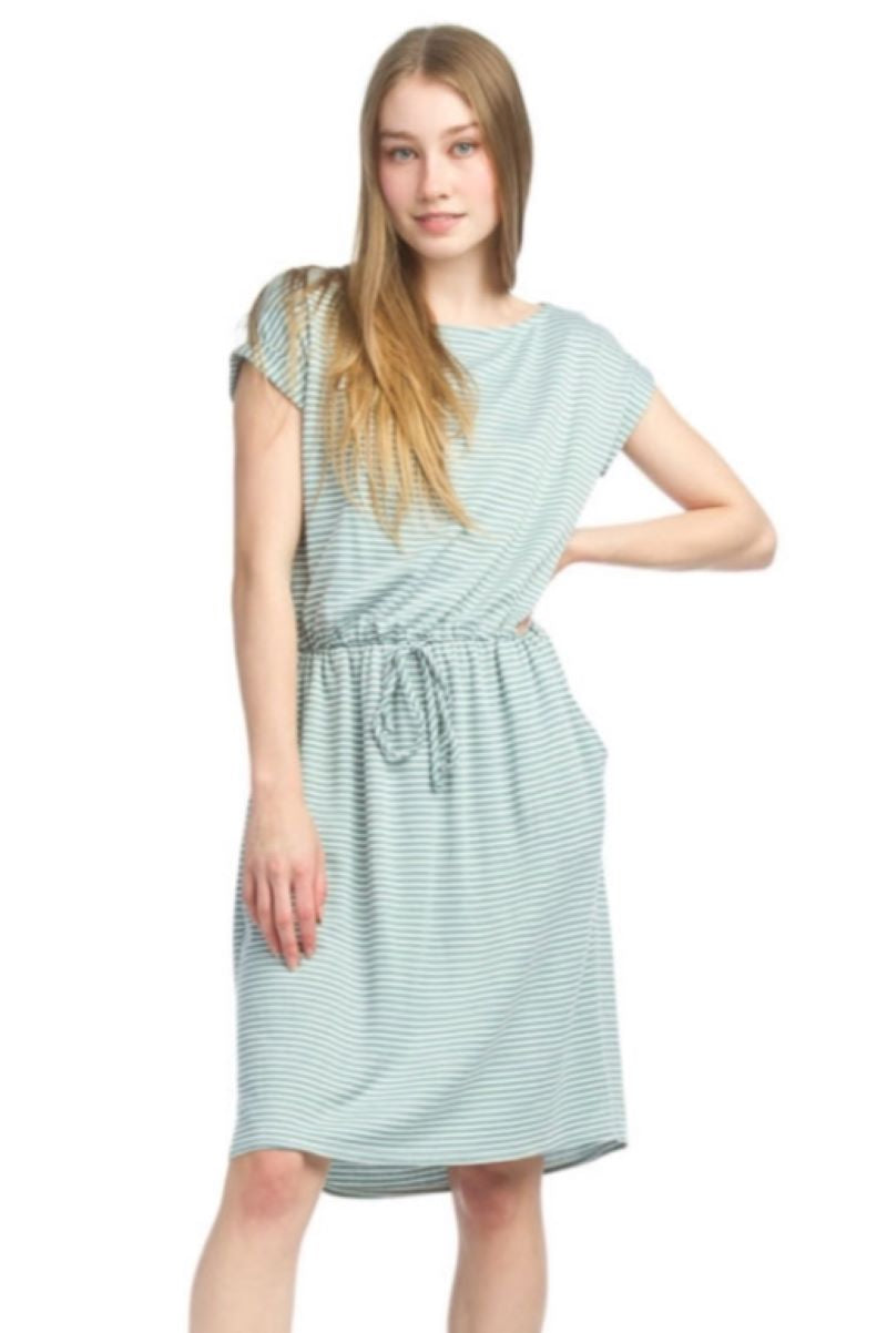 Knit Striped Dress - Mint