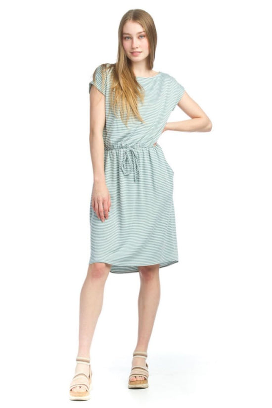 Load image into Gallery viewer, Knit Striped Dress - Mint

