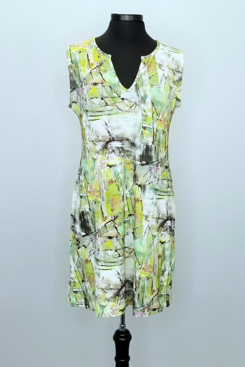 Paper Mache Sleeveless Dress with Split Neck