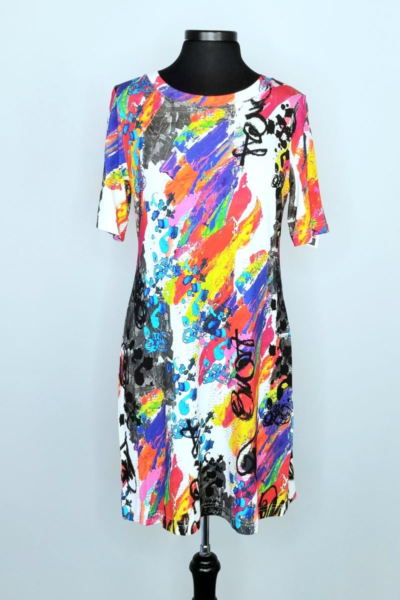 Pop Art Elbow Sleeve Dress