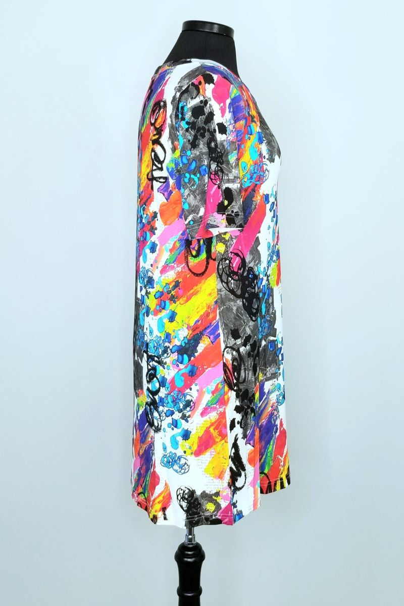 Pop Art Elbow Sleeve Dress