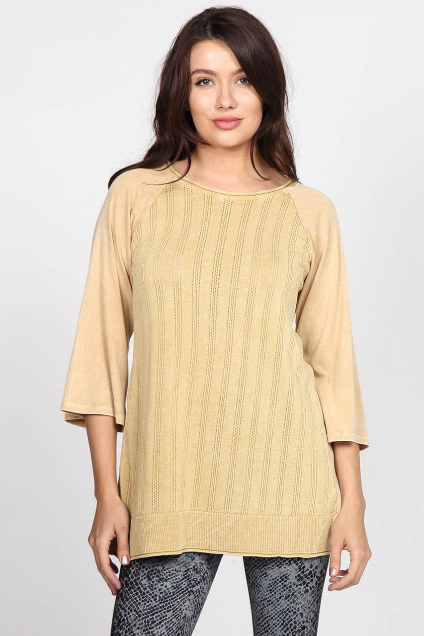 S4796A Mineral Washed Sweater Tunic