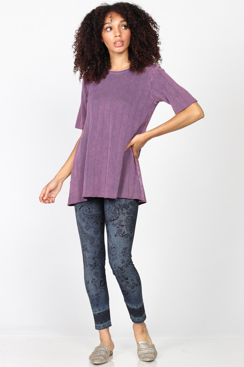 S4849A Mineral Washed Rib Sweater Tunic